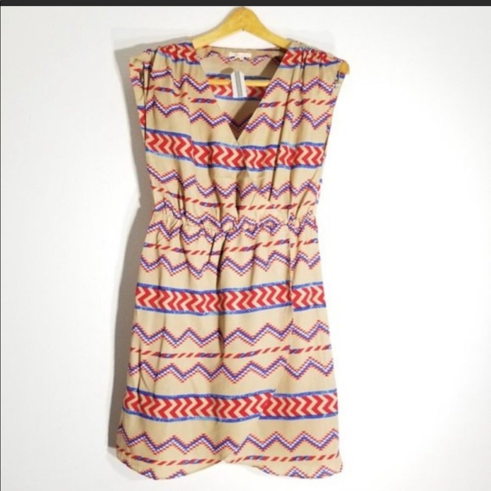 Anthropologie Tulle Boho Geometric Faux Wrap Dress